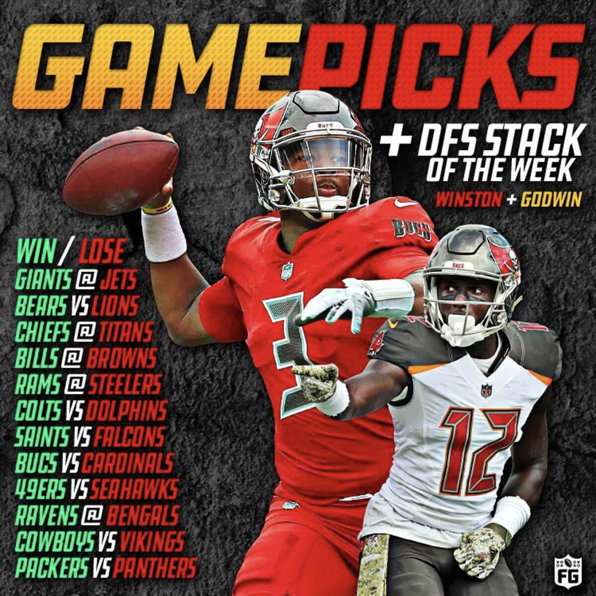 Week 10 Game Picks + DFS Stack of the Week